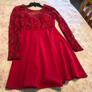 Red lace dress